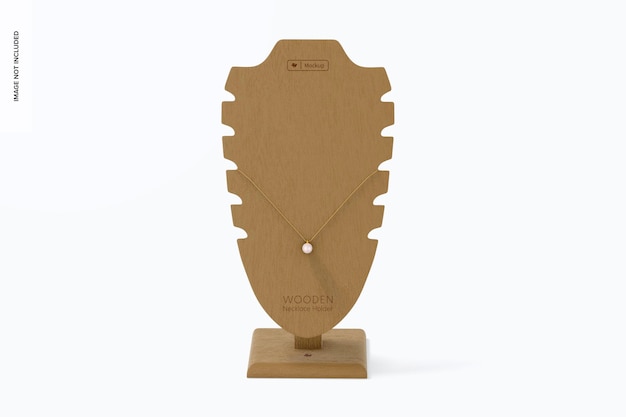 Wooden necklace holder mockup front view