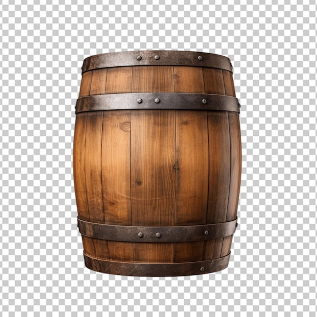 PSD 透明な背景に囲まれたオークの木製のバレル png psd