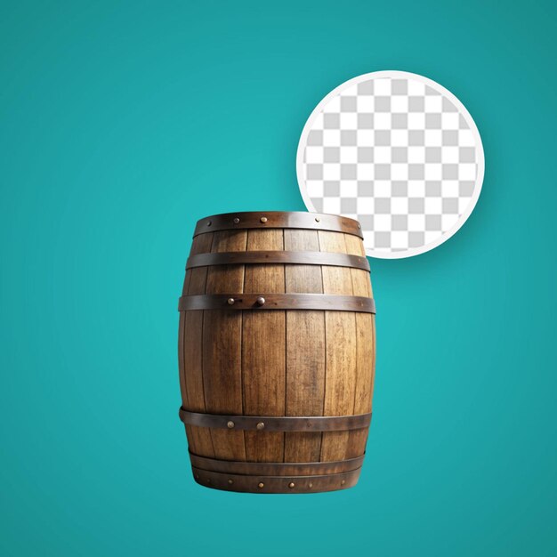 PSD wooden oak barrel isolated on transparent background png psd