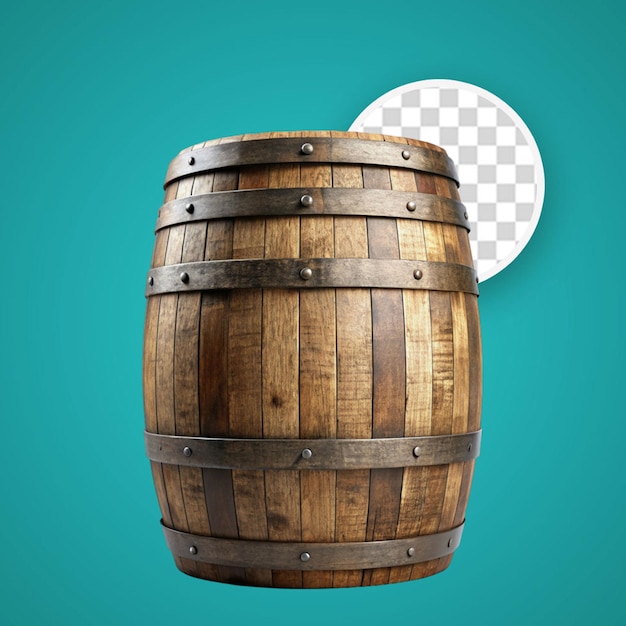 PSD wooden oak barrel isolated on transparent background png psd