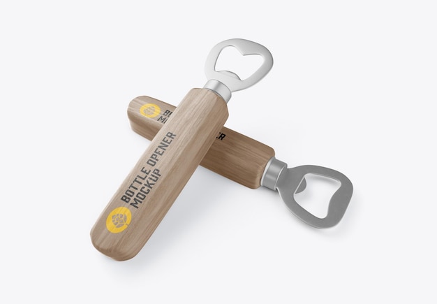 Wooden opener mockup 3d render