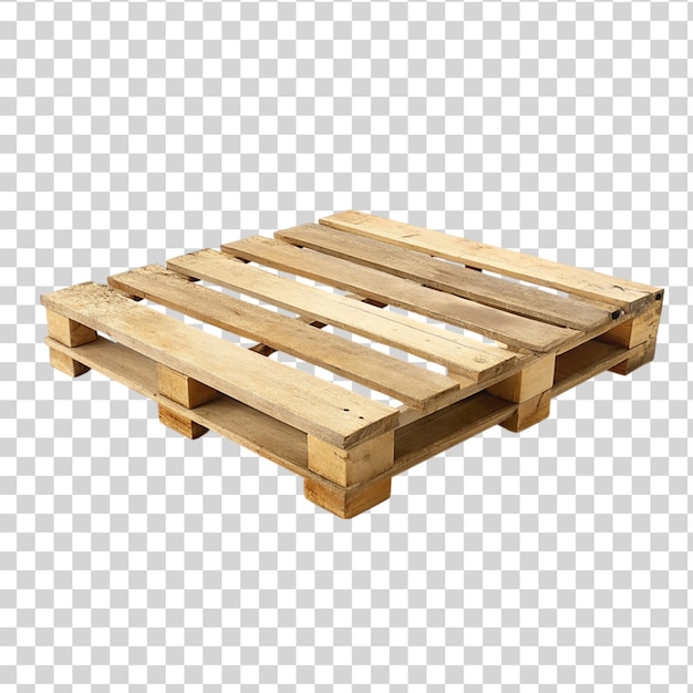 PSD wooden pallet isolated on transparent background