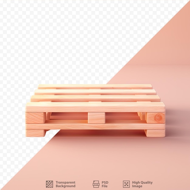 PSD wooden pallet with transparent background