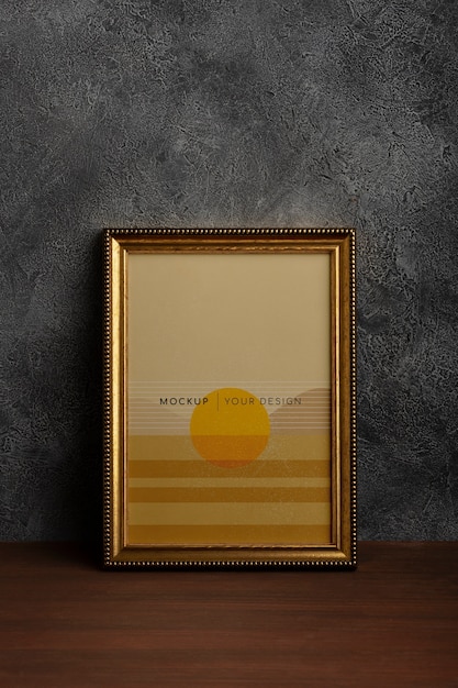 PSD wooden photo frame mock-up design