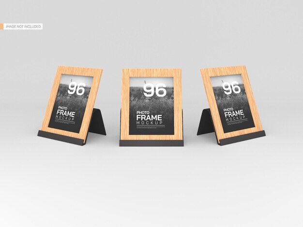 Wooden photo frame mockup