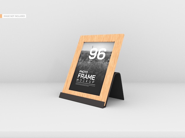 Wooden photo frame mockup