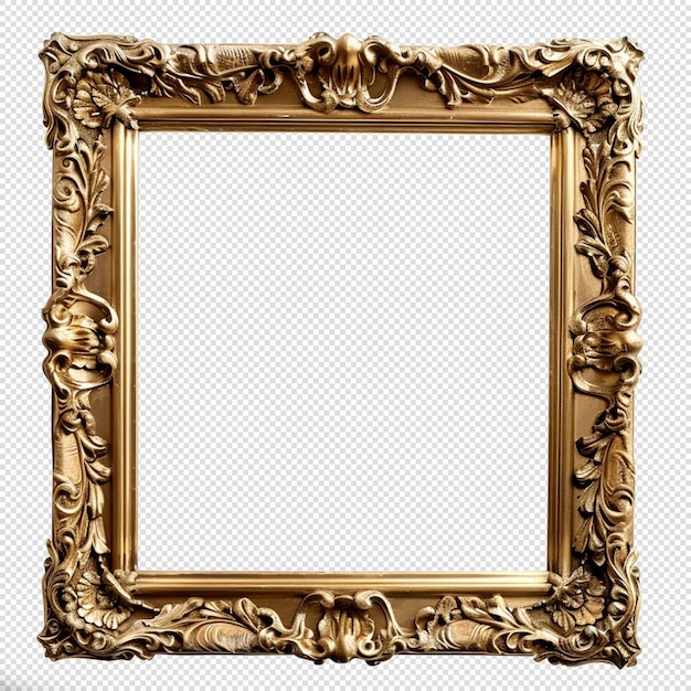 PSD wooden photo frame transparent background