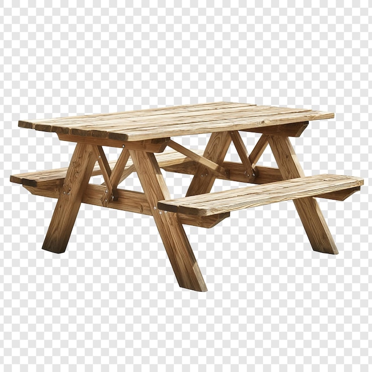 PSD wooden picnic table