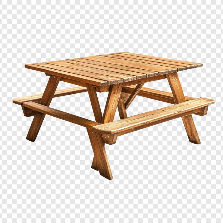 PSD wooden picnic table