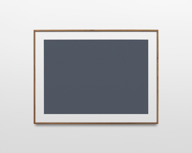 Wooden picture frame mockup illustration