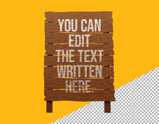 Деревянная доска с макетом редактируемого гранж-текста