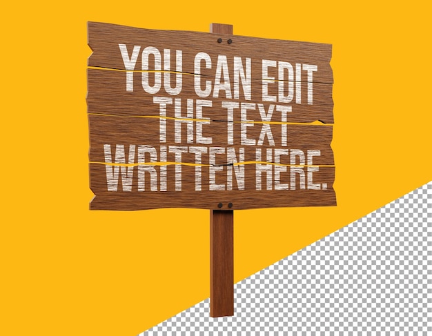 Деревянная доска с макетом редактируемого гранж-текста
