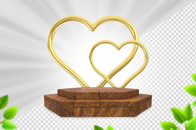 Podio in legno cuore d'oro