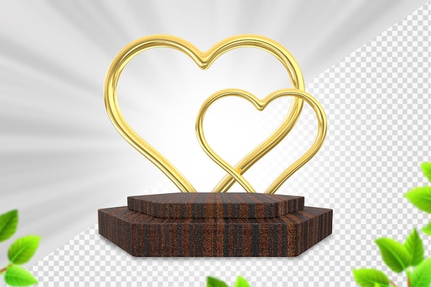 Podio in legno cuore d'oro