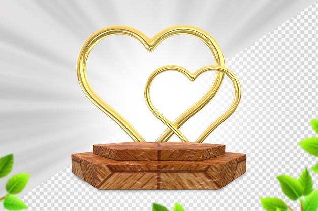 Podio in legno cuore d'oro