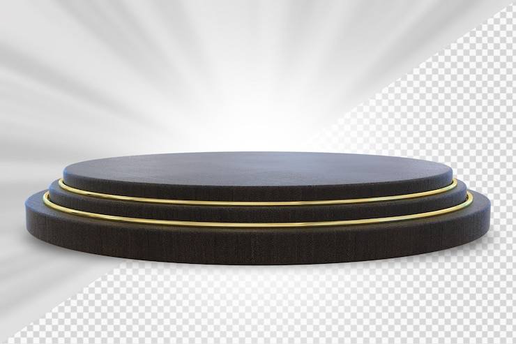 Wooden podium for product presentation