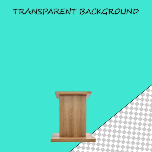 PSD wooden podium or pulpit with microphone