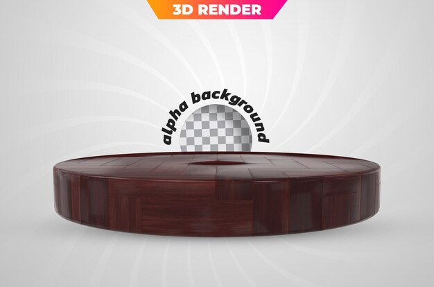 Wooden podium stage 3d render the concept