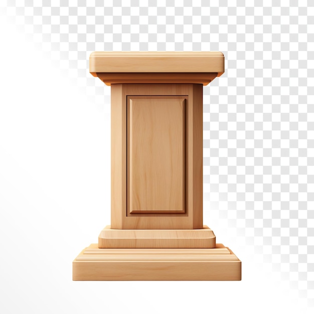 PSD wooden podium view from front illustration transparent background