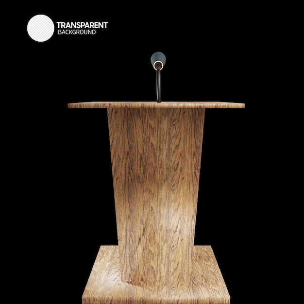 A wooden podium with a logo for transparent photography.