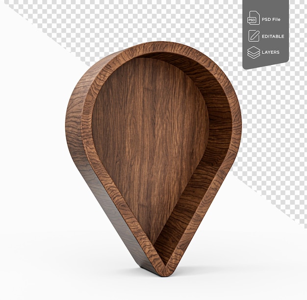 Puntatore in legno su sfondo isolato 3d'illustrazione