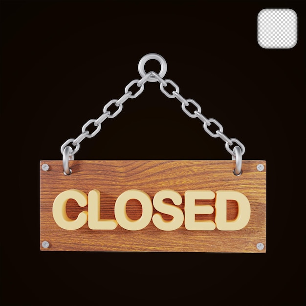 Wooden Price Label Closed 3d illustration