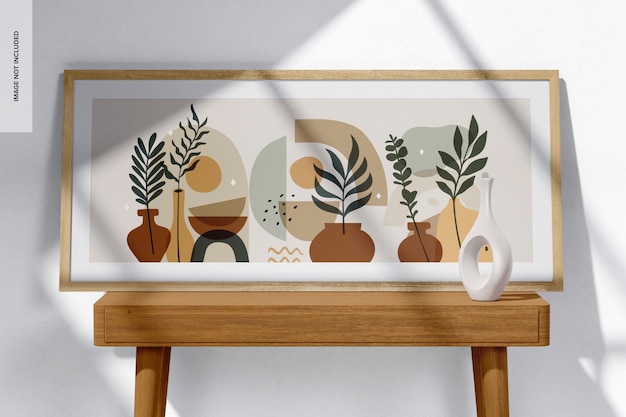 Wooden Rectangular Frame Mockup, Front View