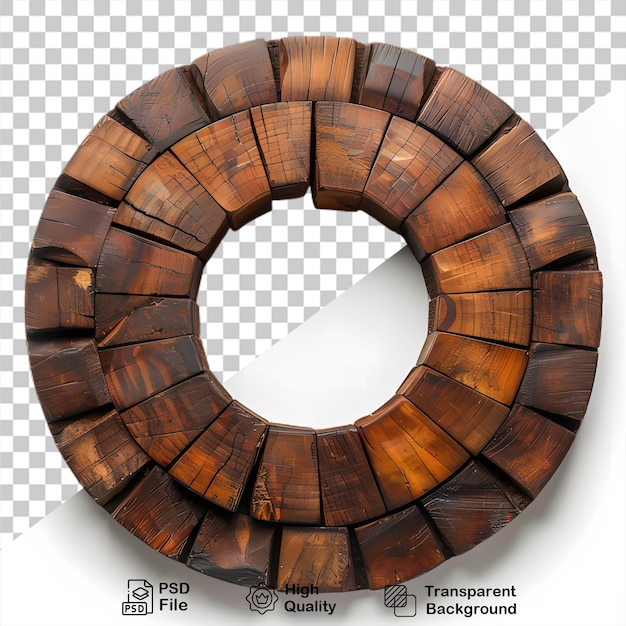 PSD a wooden round object on transparent background