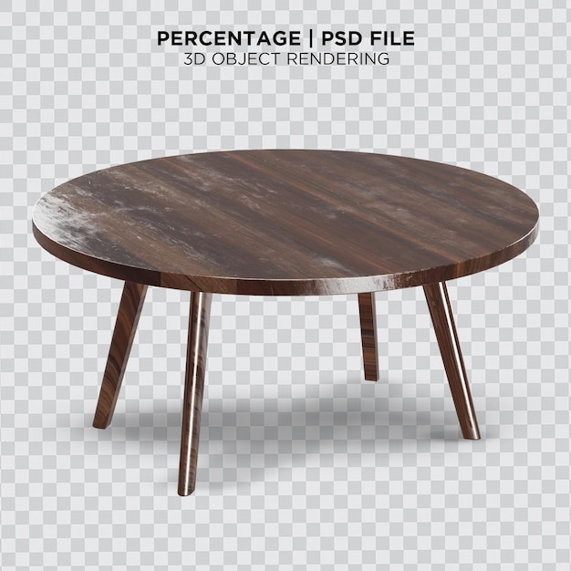 Wooden round table with steel table