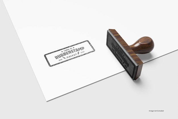 wooden rubber stamp mockup