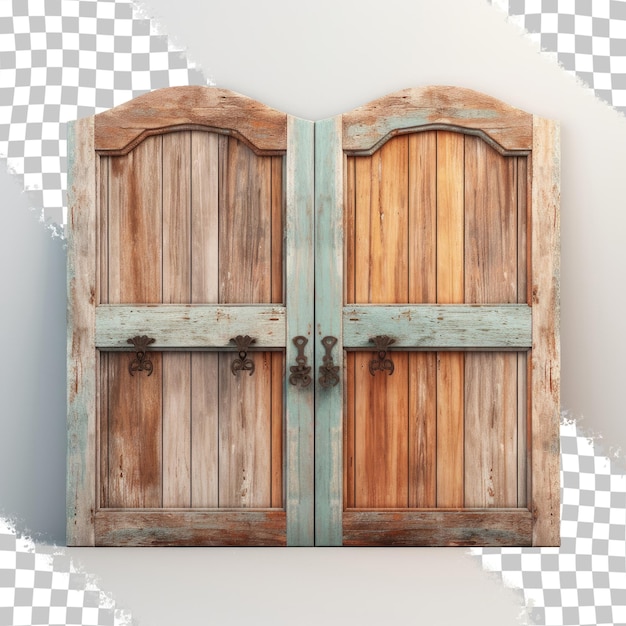 PSD Деревянные двери салона на прозрачном фоне с обтравочной дорожкой