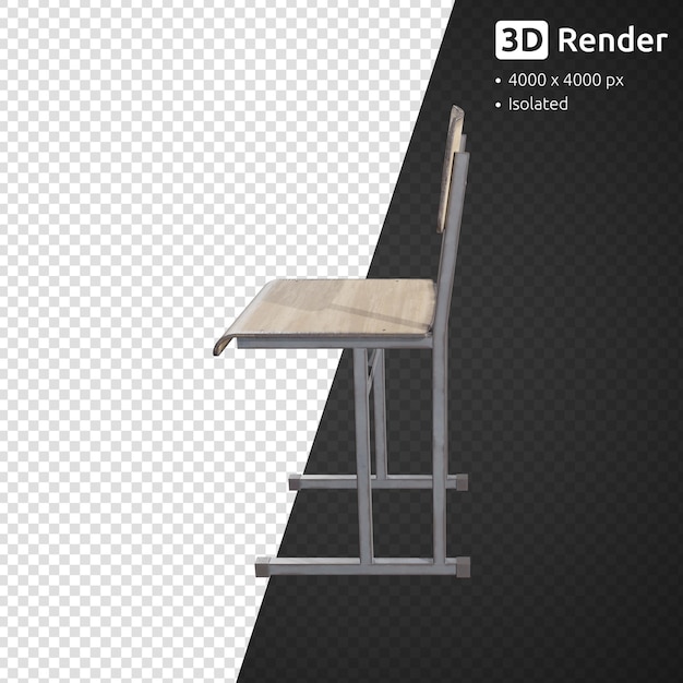 Wooden school chair isolated