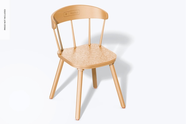 Wooden seat mockup