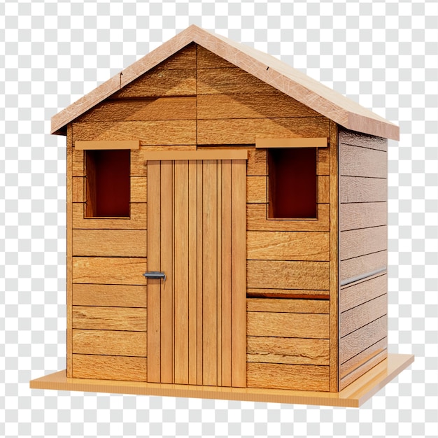 wooden shed isolated transparent background