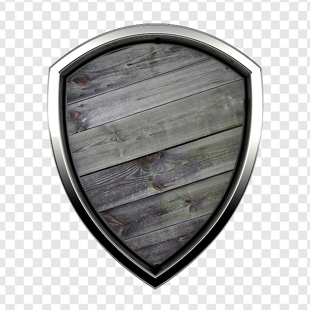 PSD wooden shield with metal edge