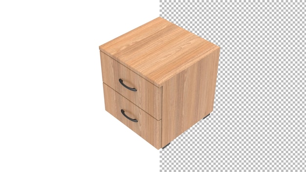 PSD wooden side table top view without shadow 3d render