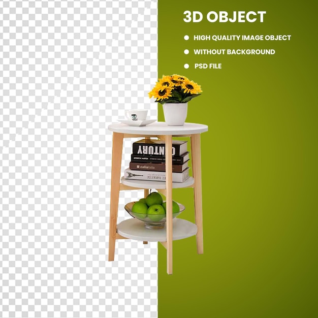 PSD wooden side table