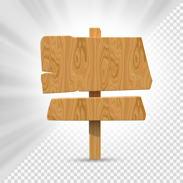 Wooden Sign 3D Render