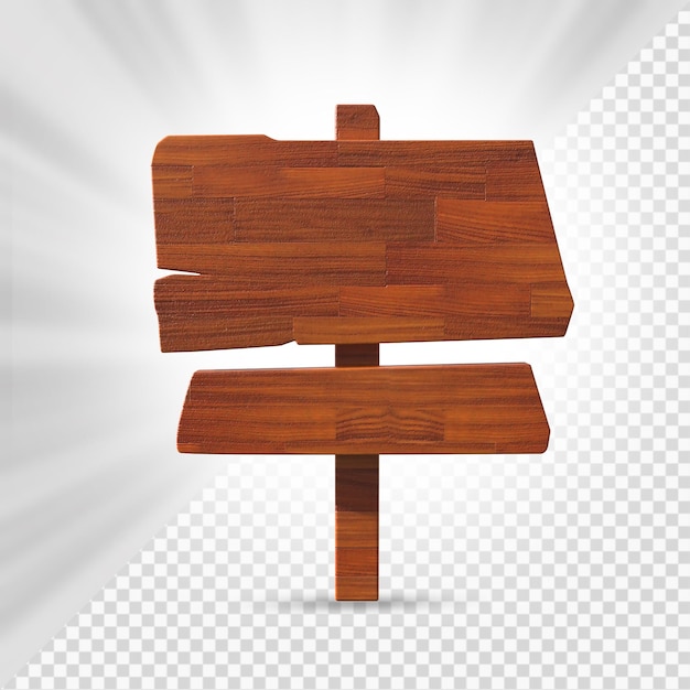 Segno di legno rendering 3d