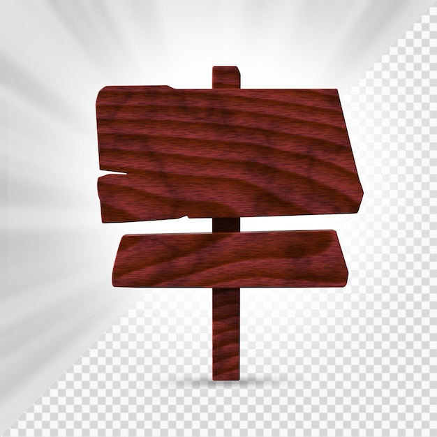 Wooden Sign 3D Render