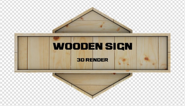 PSD wooden sign 3d render