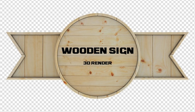 Wooden sign 3d render