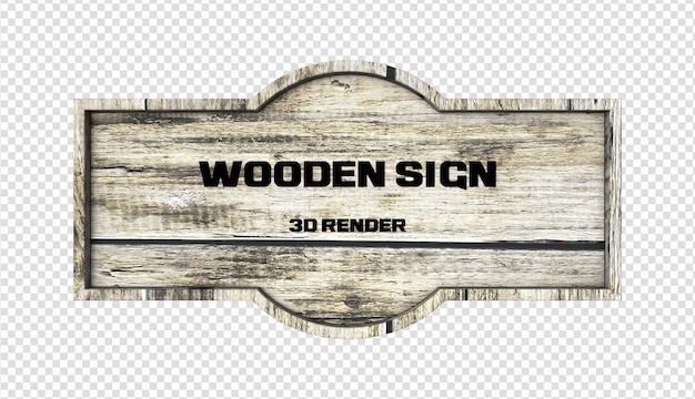 PSD wooden sign 3d render