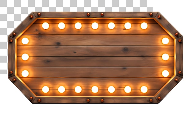 PSD wooden sign frame with light cutout