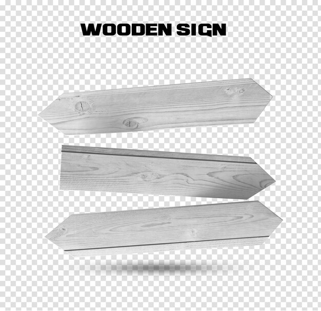 PSD wooden sign plain empty 3d render