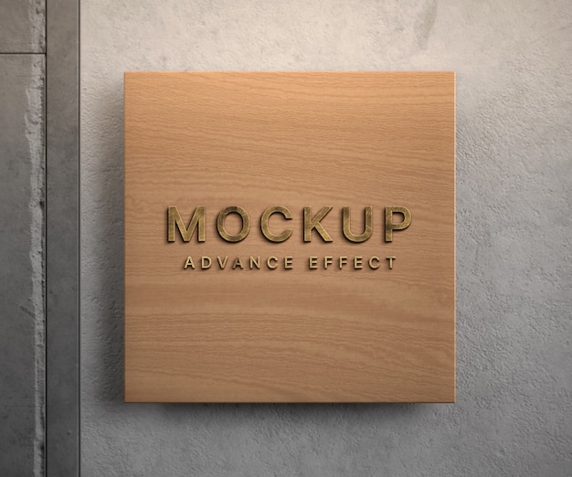 wooden sign on a wall mockup
