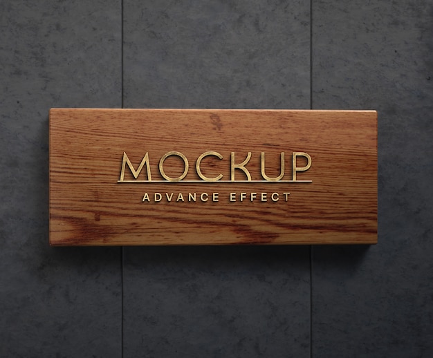 PSD wooden sign on a wall mockup