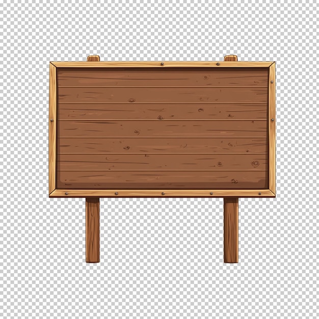 Wooden signage board and placard isolated on transparent background