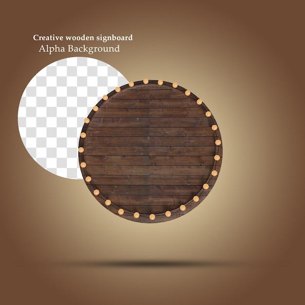 Wooden signboard element for design