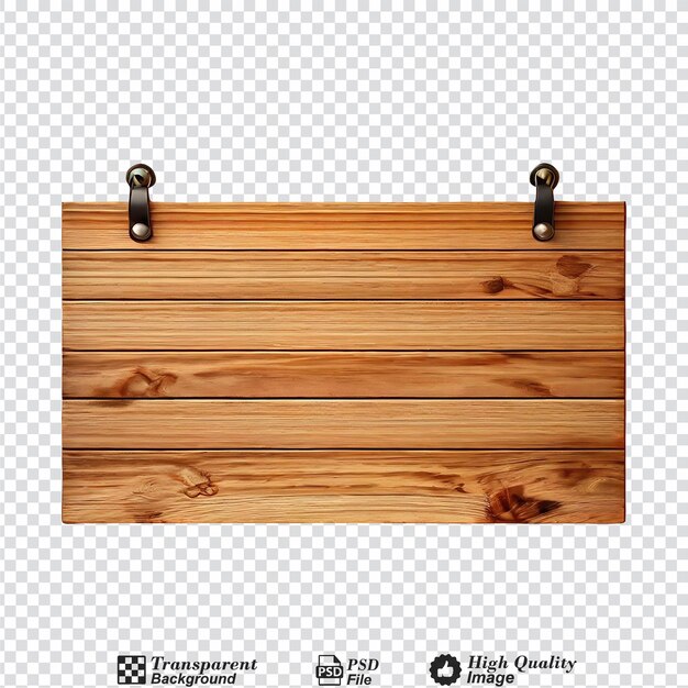 PSD wooden signboard mockup isolated on transparent background